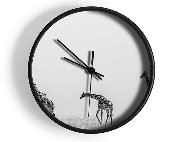 Giraffe Safari LineUp Clock - Wallart-Direct UK