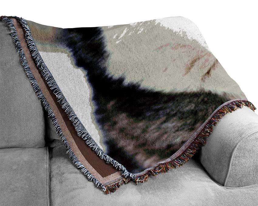 Husky Dog Snow Face Woven Blanket