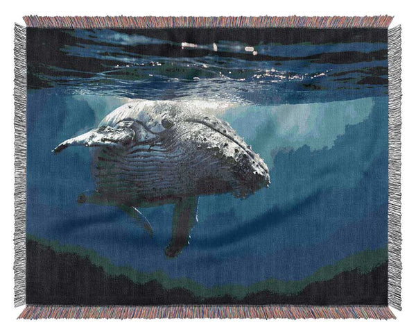 Humpback Whale Waters Woven Blanket