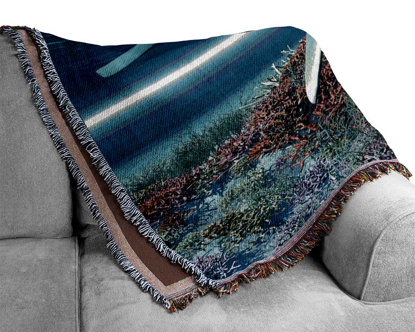 Whale Family Woven Blanket
