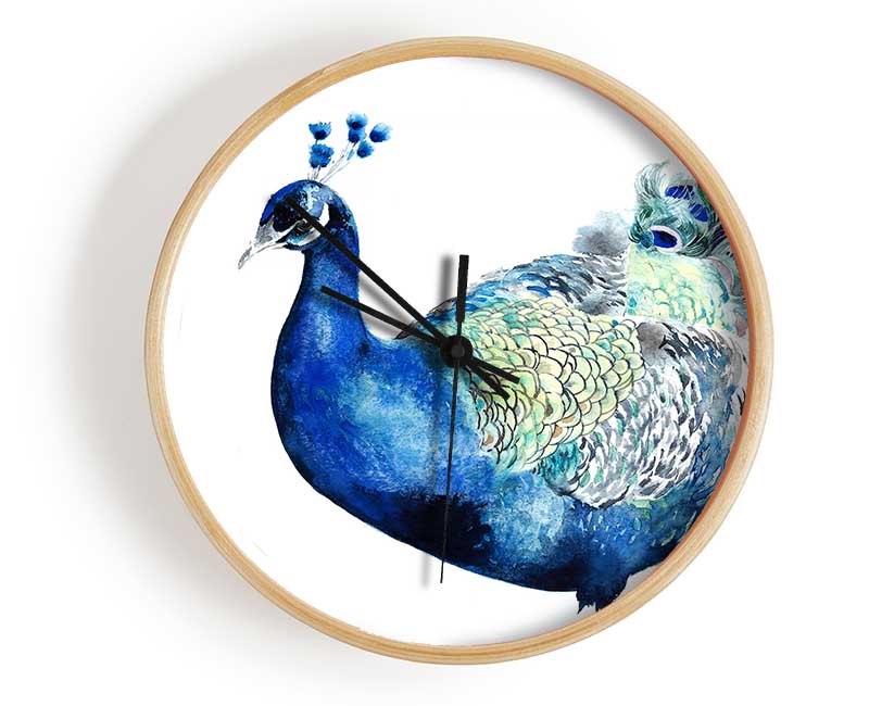 Peacock Blues Clock - Wallart-Direct UK