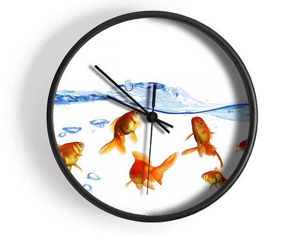 Goldfish Wave Clock - Wallart-Direct UK