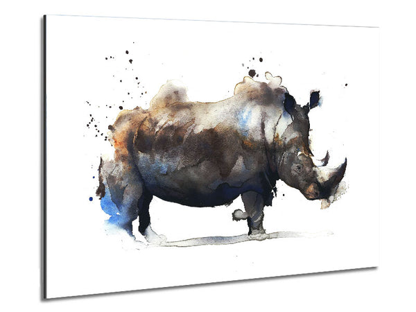 Rhino Charge Metal Print
