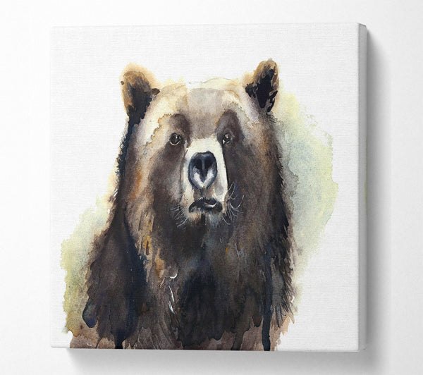 A Square Canvas Print Showing Grumpy Bear Square Wall Art