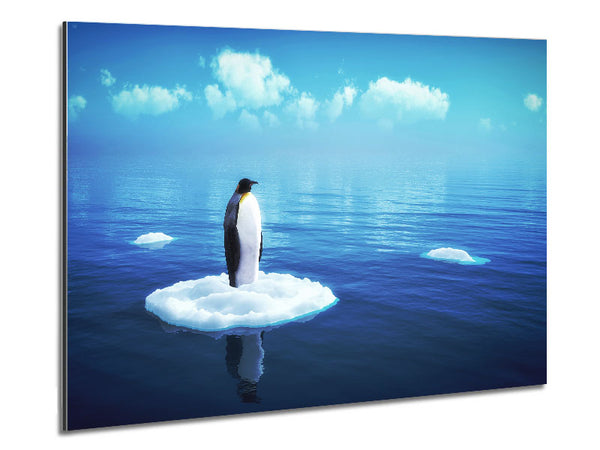Penguin Drift Metal Print