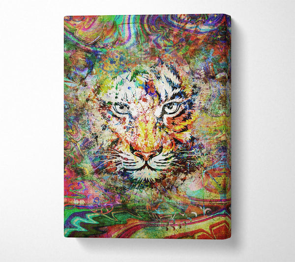  A Canvas Print of Rainbow Splash Tiger Canvas Art