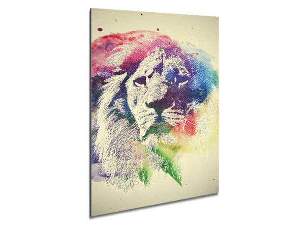 Rainbow Lion Metal Print