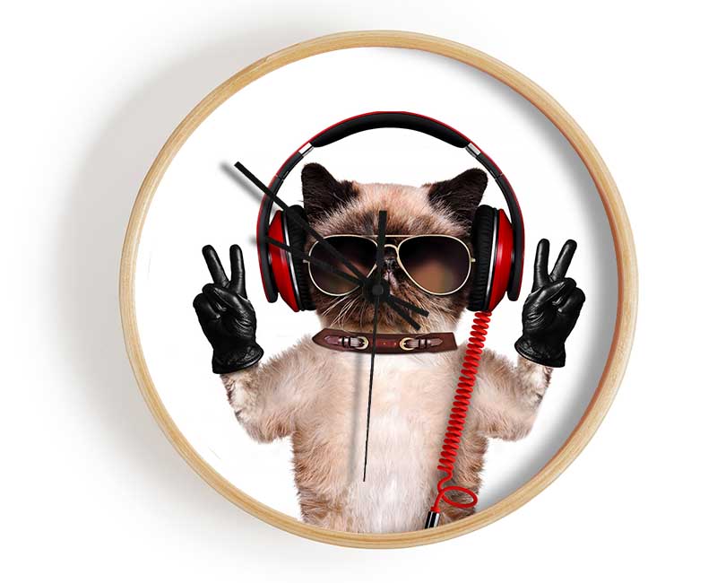 Musical Peace Cat Clock - Wallart-Direct UK