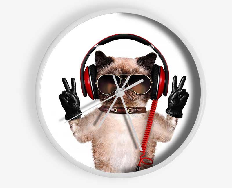 Musical Peace Cat Clock - Wallart-Direct UK