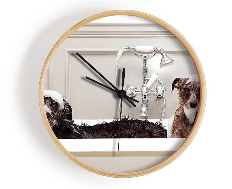 Bath Time Dogs Clock - Wallart-Direct UK
