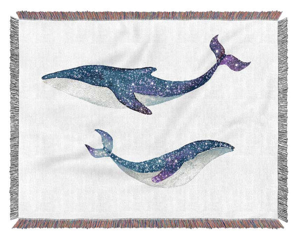 Twinkling Whales Woven Blanket