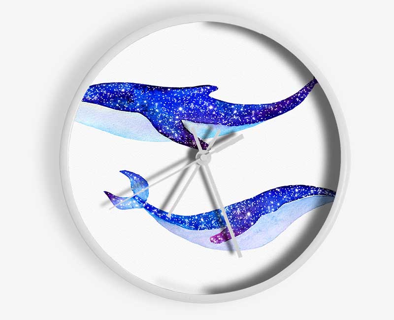 Twinkling Whales Clock - Wallart-Direct UK