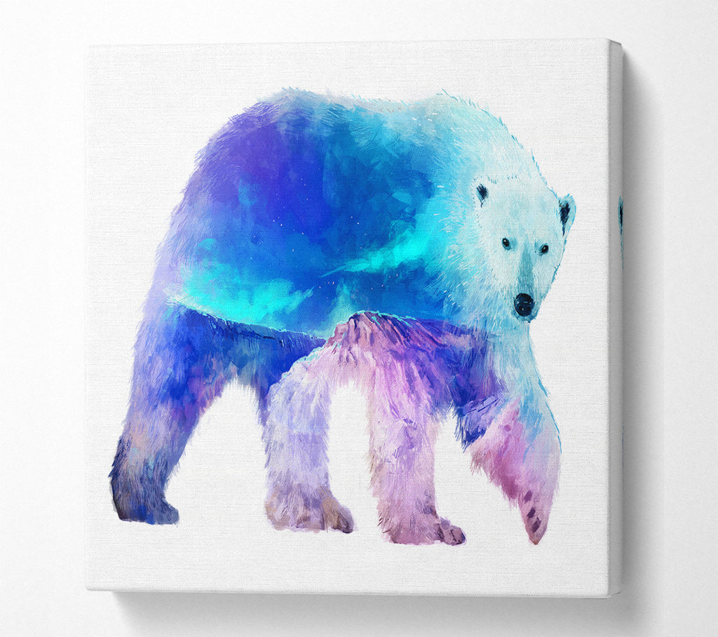 A Square Canvas Print Showing Polar Bear Glory Square Wall Art