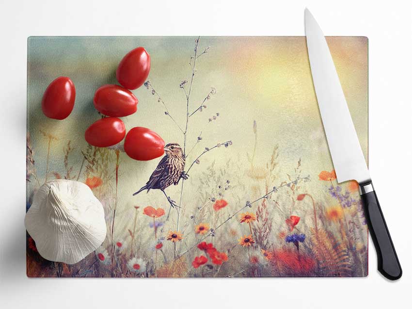 Bird in Paradise Glass Chopping Board