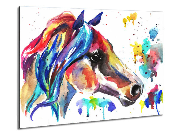 Rainbow Horse Metal Print