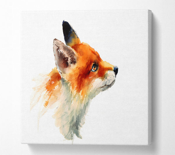 A Square Canvas Print Showing Fox Love Square Wall Art