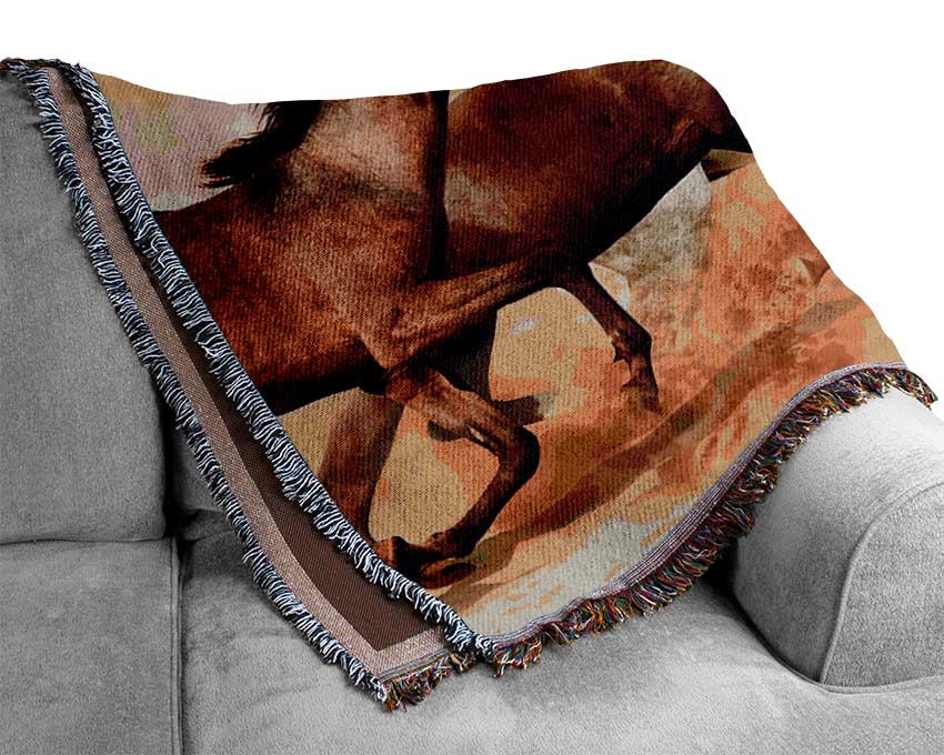 Horse Stampede Woven Blanket