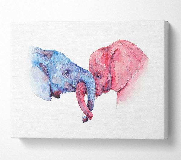  A Canvas Print of Elephant Trunk love Canvas Art