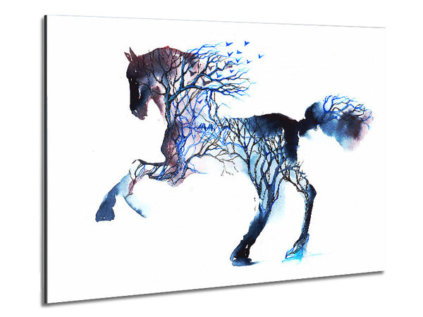 Horse Branches Metal Print