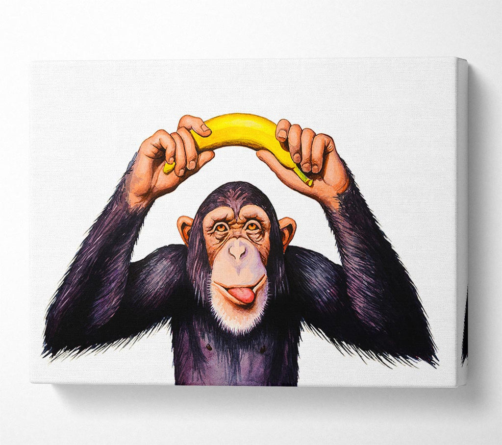 Picture of Cheeky Banana Monkey Canvas Print Wall Art