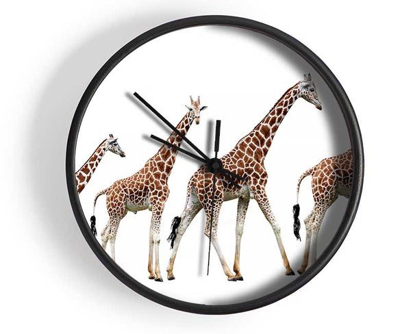 Giraffe Lineup Clock - Wallart-Direct UK