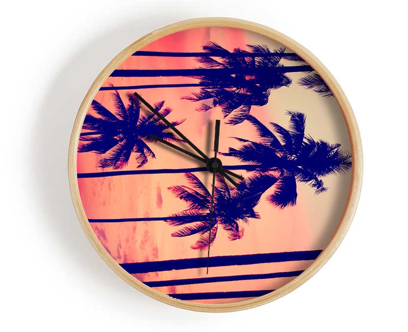 Californian Palm Trees Clock - Wallart-Direct UK
