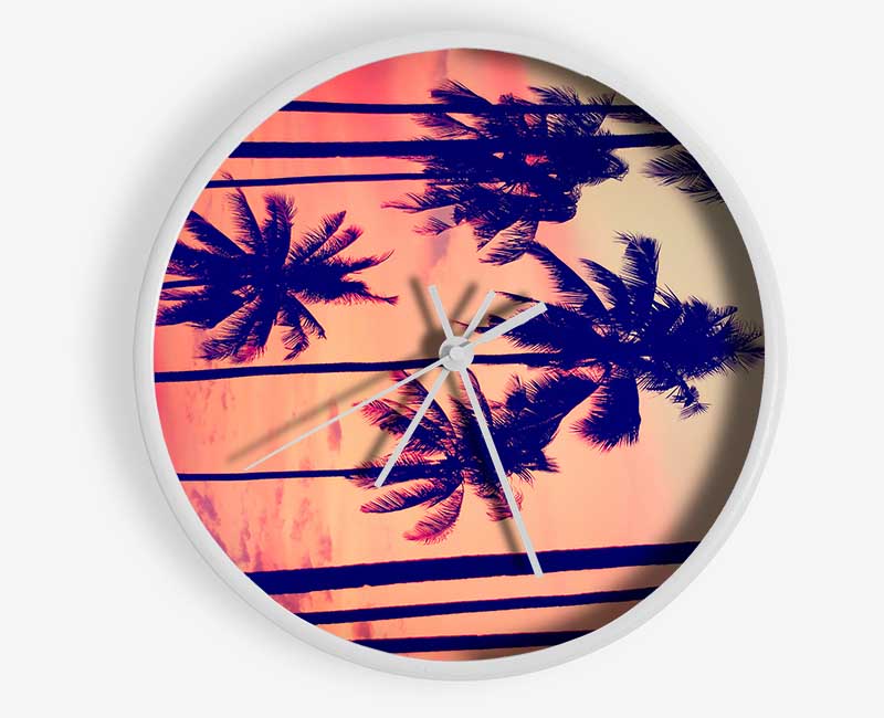 Californian Palm Trees Clock - Wallart-Direct UK