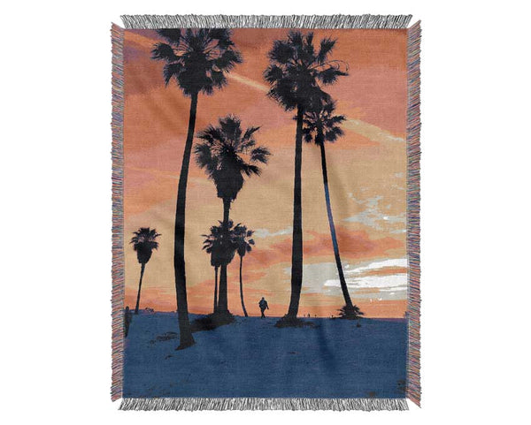 Los Angeles Palm Tree Walk Woven Blanket
