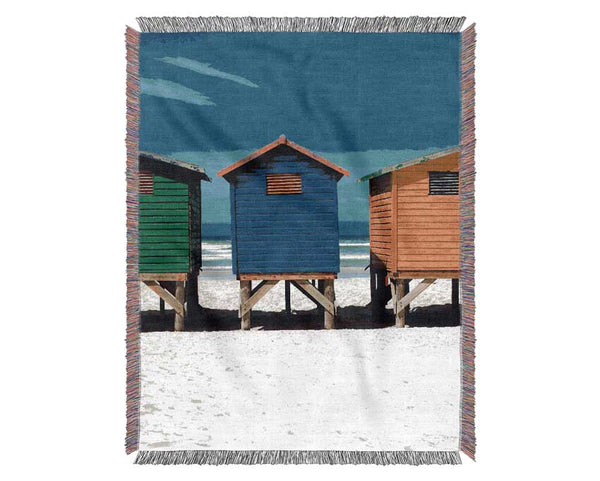 Beach Hut Sands Woven Blanket