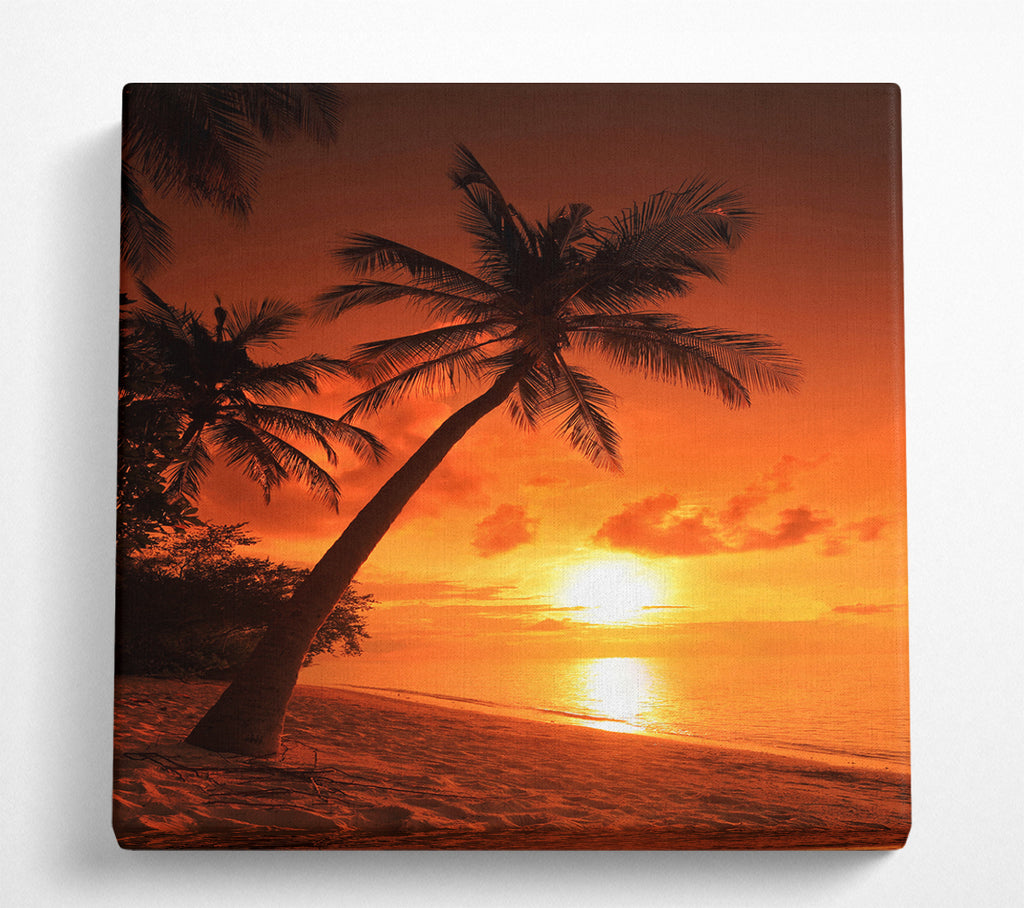 A Square Canvas Print Showing Thailand Sunset Square Wall Art