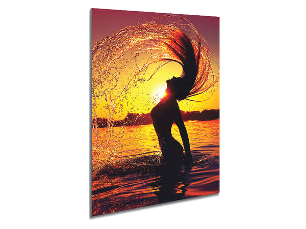 Sonnenuntergang Frau Ozean Splash