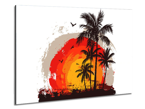 Impressionist Palm Tree Sun