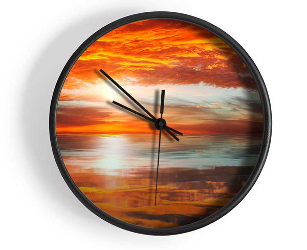 Reflections Of A Sunset Sky Clock - Wallart-Direct UK