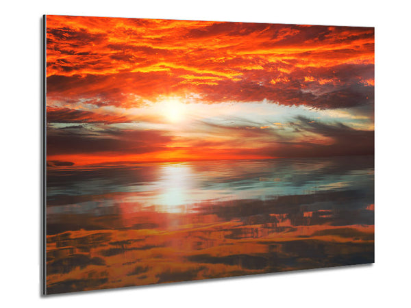 Reflexionen eines Sonnenuntergangshimmels