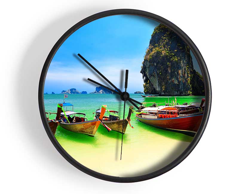 Thailand Boats Clock - Wallart-Direct UK