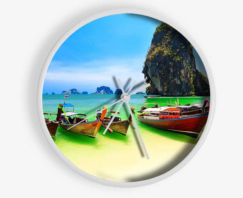 Thailand Boats Clock - Wallart-Direct UK