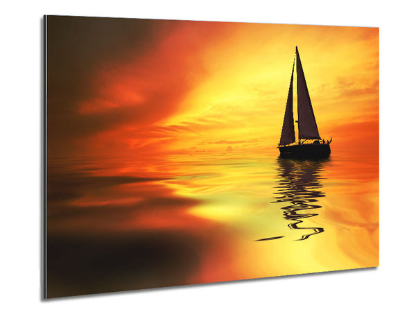 Sailboat Sunset 1 Metal Print