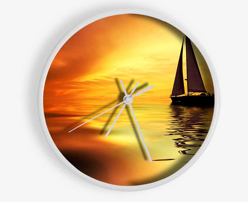 Sailboat Sunset 1 Clock - Wallart-Direct UK