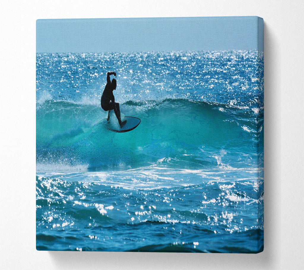A Square Canvas Print Showing California Surfer Square Wall Art