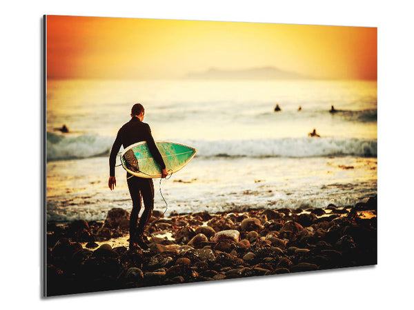 Early Morning Surf Metal Print