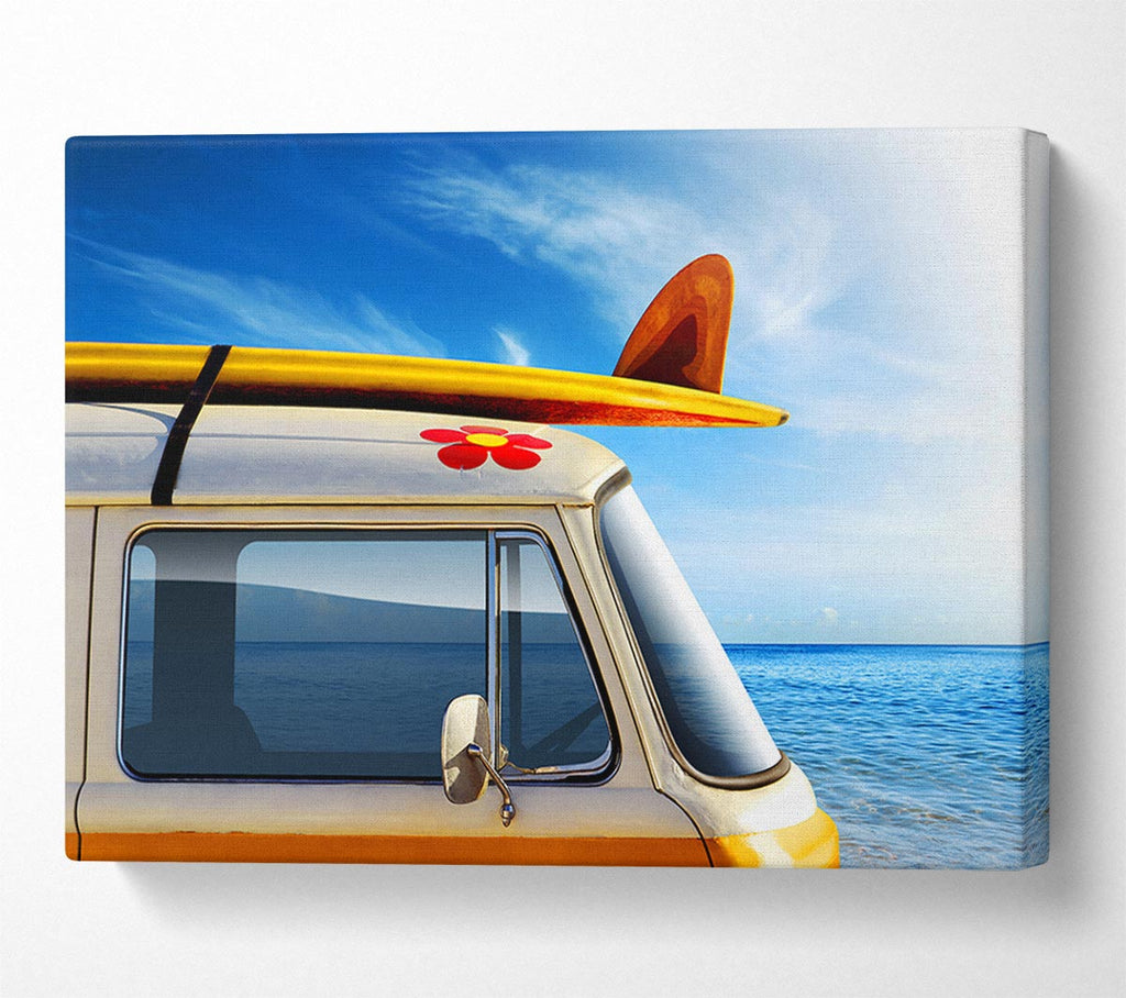 Picture of Camper Van Ready For The Waves Canvas Print Wall Art
