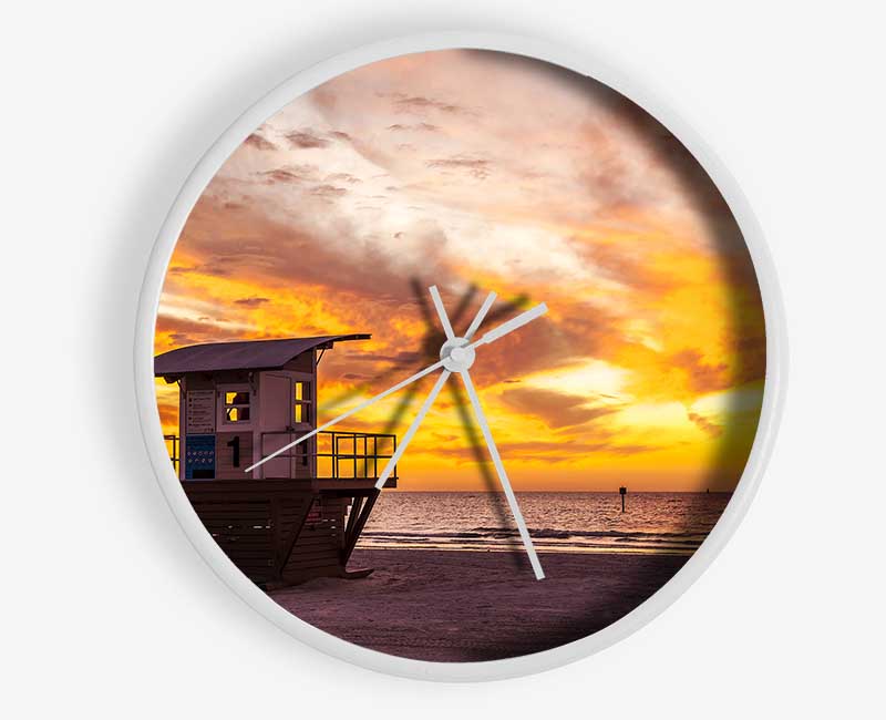 Watchers Tower Sunset Clock - Wallart-Direct UK