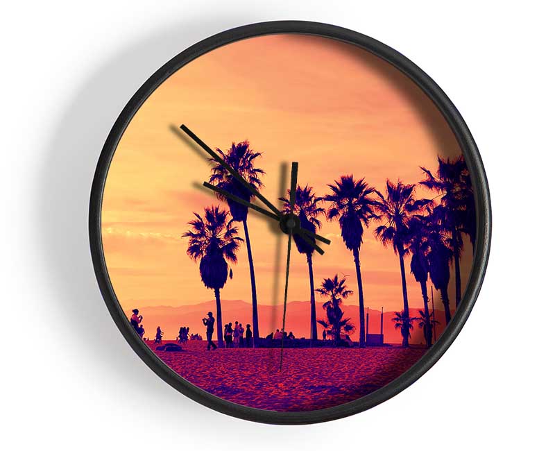 Santa Monica Sunset Clock - Wallart-Direct UK