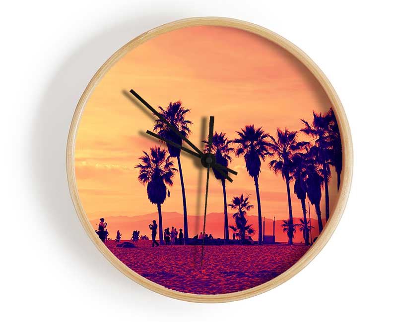 Santa Monica Sunset Clock - Wallart-Direct UK
