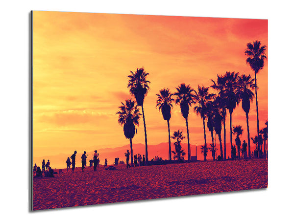 Santa Monica Sunset Metal Print
