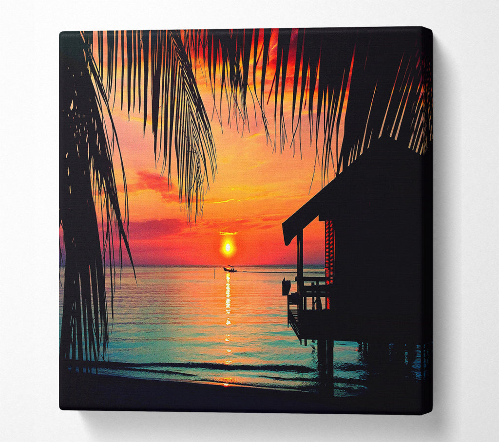 A Square Canvas Print Showing Paradise Living Square Wall Art