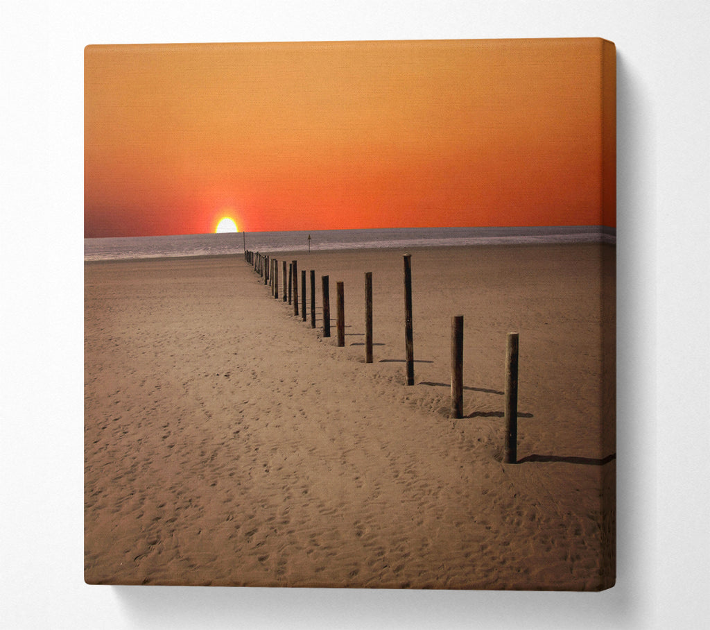 A Square Canvas Print Showing Sunset Walk Square Wall Art