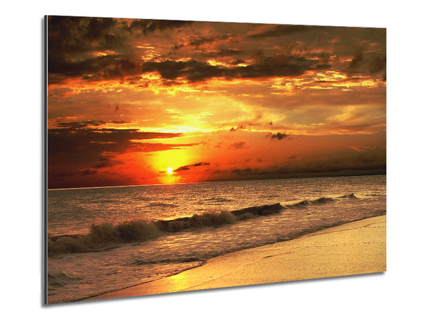 Sunset Waves 1 Metal Print