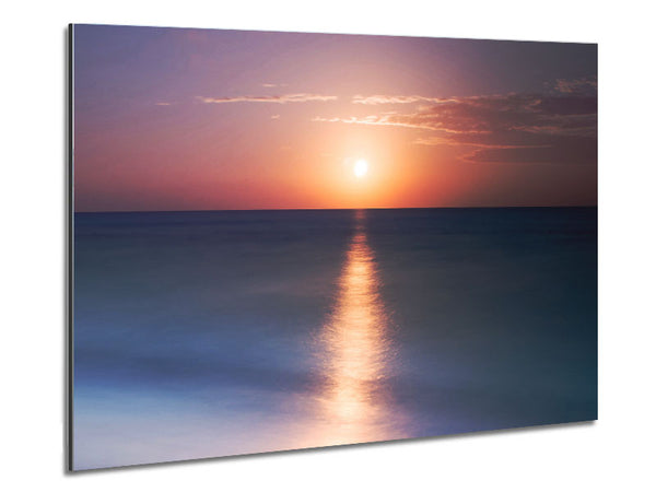 Tranquil Ocean Sun Metal Print