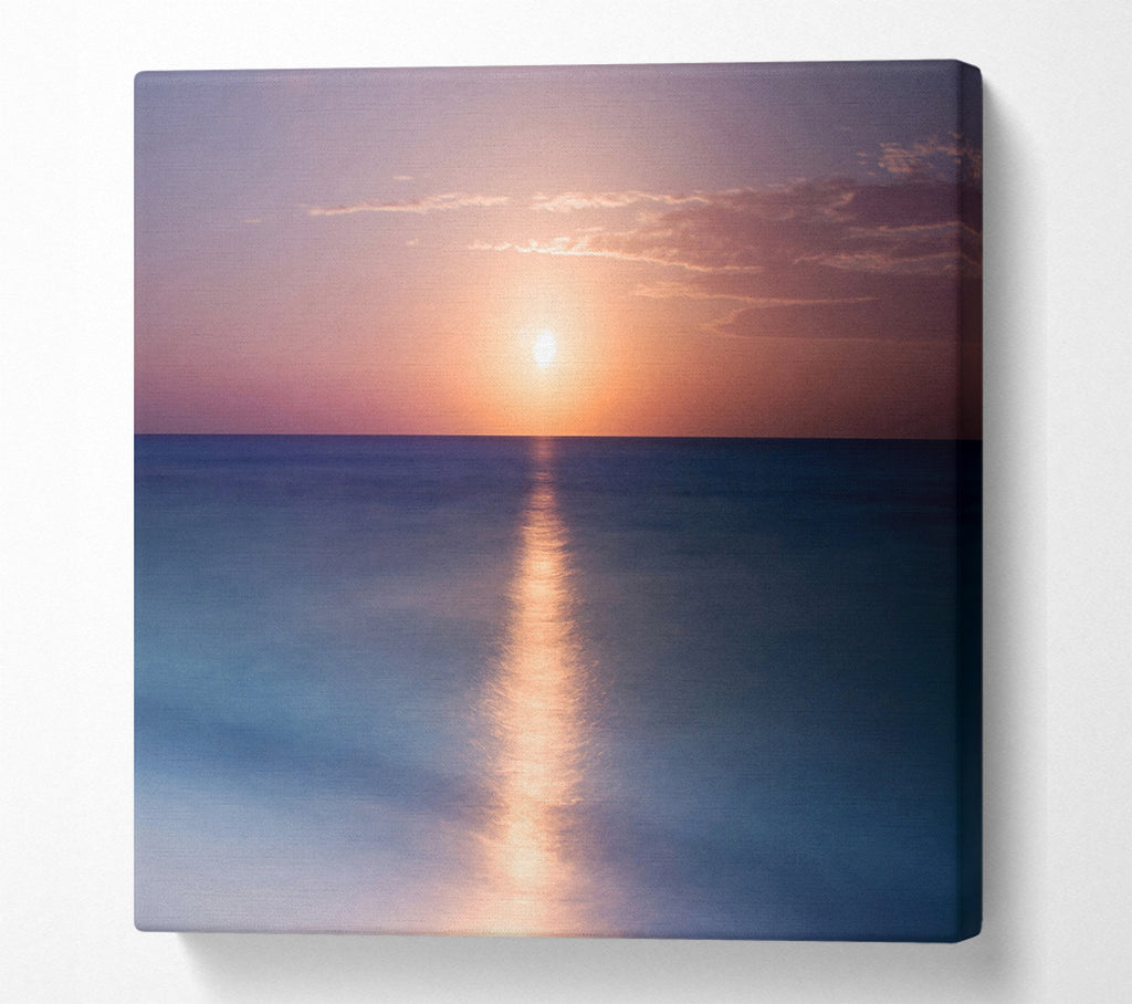 A Square Canvas Print Showing Tranquil Ocean Sun Square Wall Art